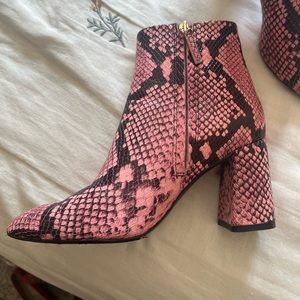 Alice and Olivia Pink Snake Boots